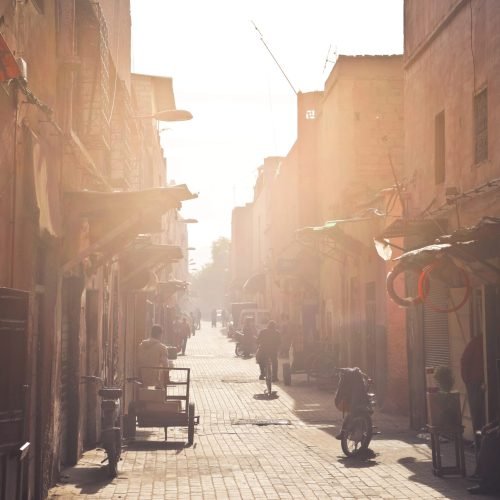 day street in marrakech, marocco